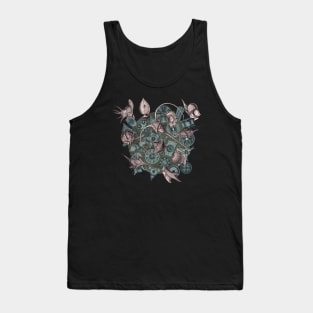 Ernst Haeckel Lavender Grey Peridinea on Cerulean  Diatoms Tank Top